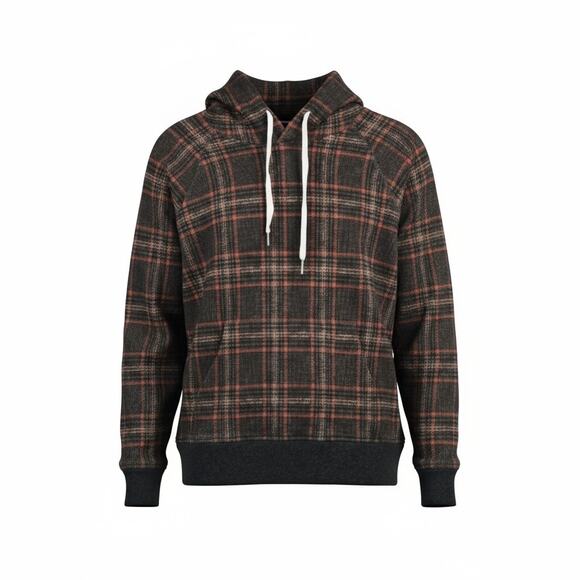 Todd Snyder Other - Todd Snyder Double Knit Plaid Hoodie Umber Sweatshirt Size XL